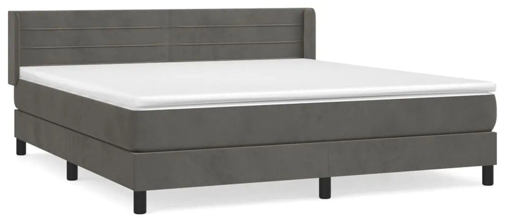 ΚΡΕΒΑΤΙ BOXSPRING ΜΕ ΣΤΡΩΜΑ ΣΚΟΥΡΟ ΓΚΡΙ 180X200 ΕΚ. ΒΕΛΟΥΔΙΝΟ 3131034