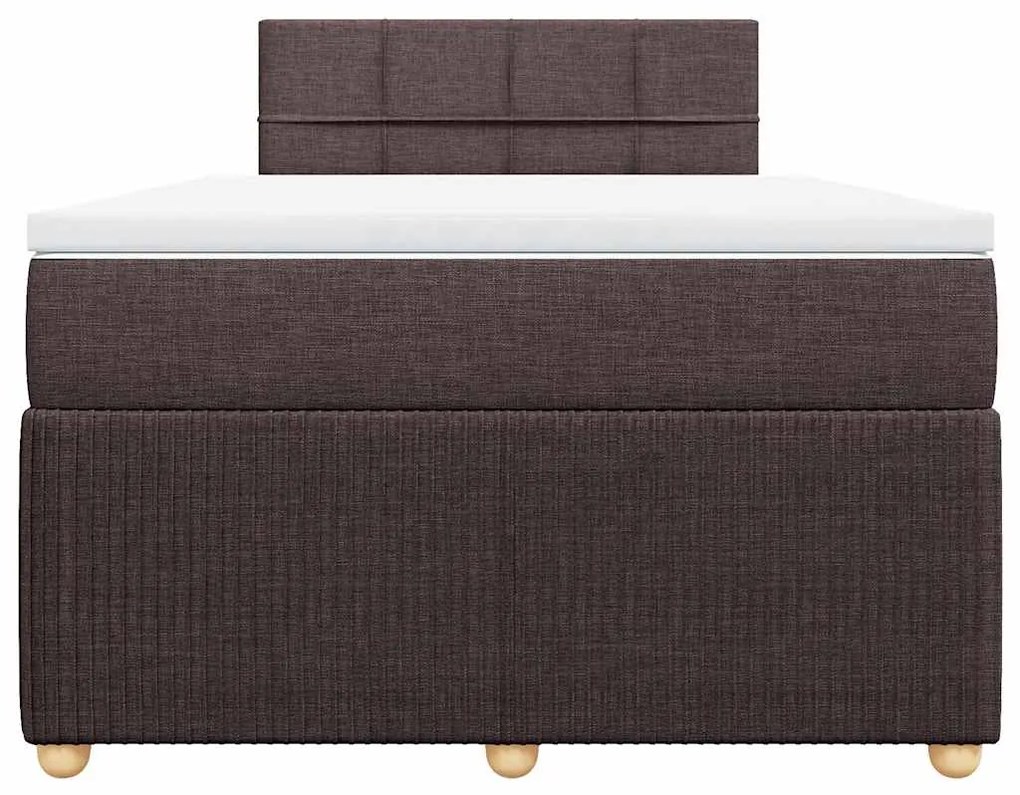 vidaXL Κρεβάτι Boxspring με Στρώμα Σκούρο Καφέ 120x190 εκ Υφασμάτινο