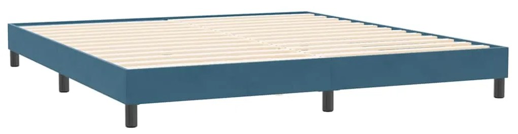 vidaXL Κρεβάτι Boxspring με Στρώμα Σκούρο Μπλε 180x210 εκ. Βελούδινο