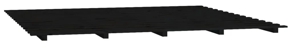 vidaXL Πλαίσιο Κρεβατιού Μαύρο 180 x 200 εκ. από Μασίφ Ξύλο Πεύκου