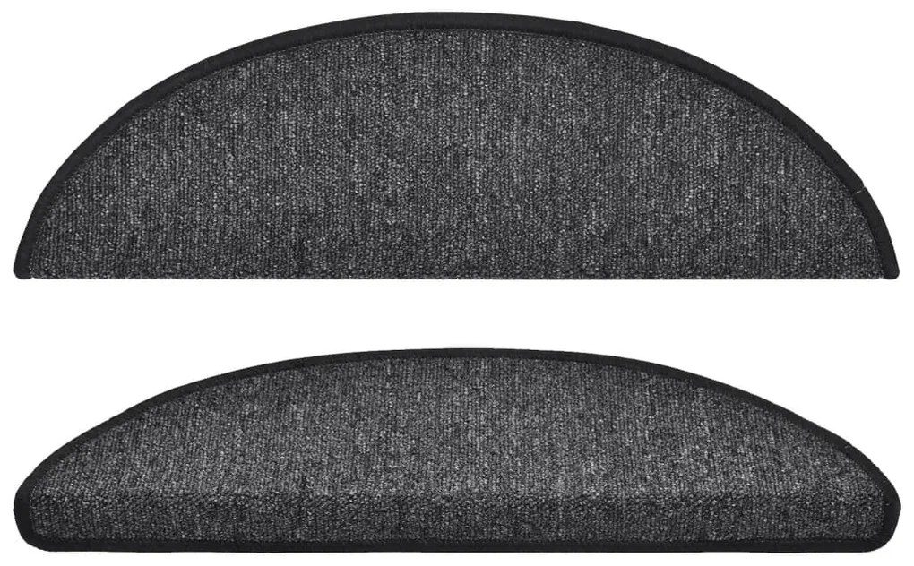 vidaXL Πατάκια Σκαλοπάτια 10 τεμ. Ανθρακί Ημίκυκλα 56x17x3 εκ.