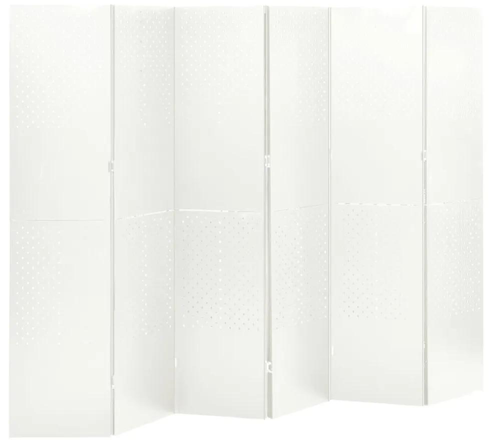 Διαχωριστικό Δωματίου με 6 Πάνελ Λευκό 240 x 180 εκ. από Ατσάλι