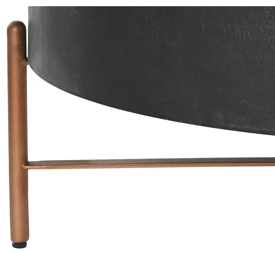 Τραπεζάκι Καφέ DKD Home Decor Μέταλλο Αλουμίνιο 90 x 90 x 45 cm Ξύλο από Μάνγκο