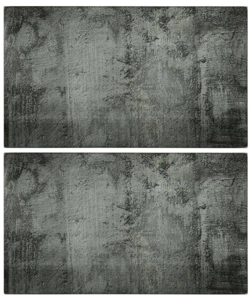 vidaXL Επιφάνεια Κοπής 2 τεμ. Σχέδιο Σκυρόδεμα από Ψημένο Γυαλί