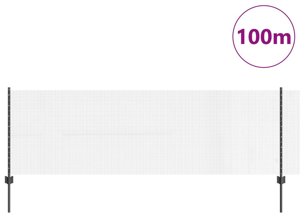 vidaXL Περίφραξη με 44 U Posts Γκρι 0.8x100 μ Ατσάλι
