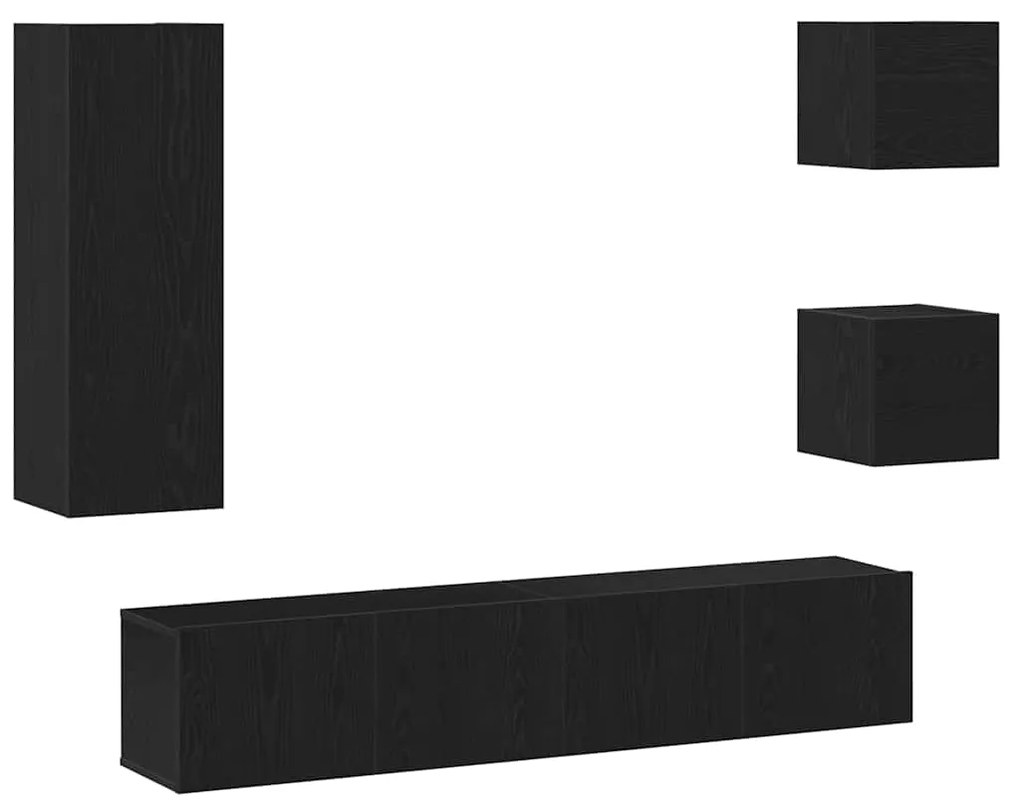 vidaXL Σετ Τηλεοπτικής Ντούσας 5 pcs Μαύρη δρυς 160 x 30 x 30.5 εκ.