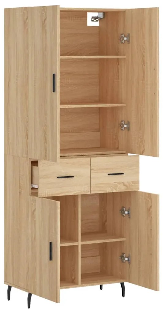 vidaXL Ντουλάπι Sonoma δρυς 69,5 x 34 x 180 εκ. από Επεξεργασμένο Ξύλο