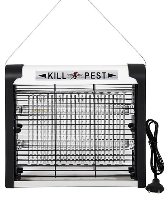 Λαμπτήρας εντόμων Rosberg R51770C, Μέχρι 16 m2, 12W, Υπεριώδες φως, Χαμηλός θόρυβος, Λευκό/Μαύρο