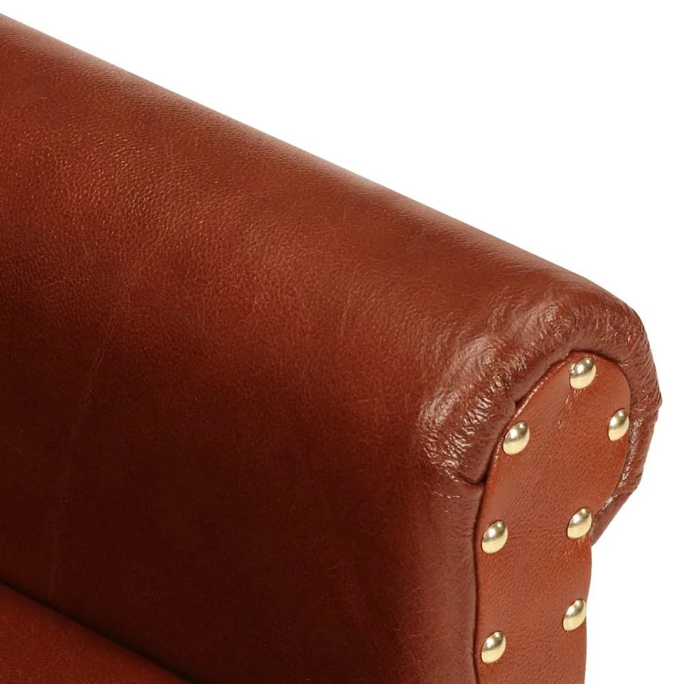 vidaXL Πολυθρόνα Μπάρελ Καφέ από Γνήσιο Δέρμα