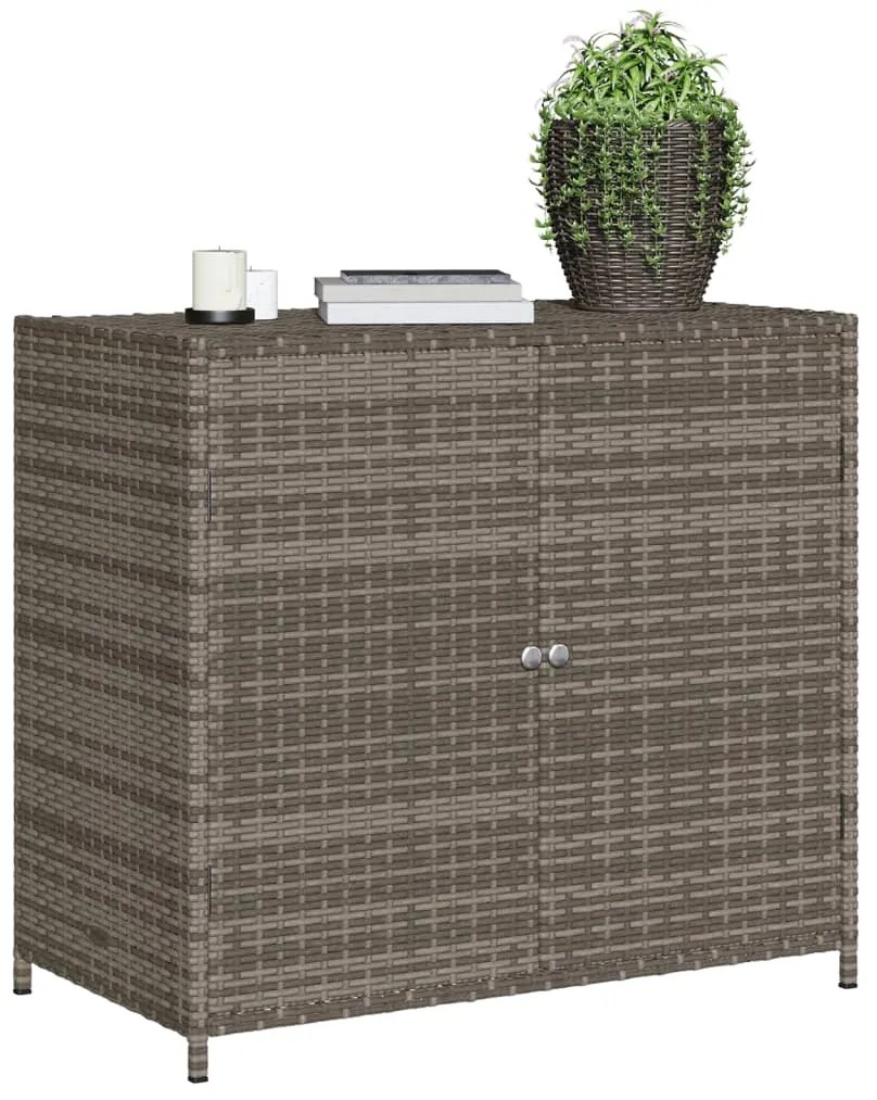 vidaXL Ντουλάπι Αποθήκευσης Κήπου Γκρι 83x45x76 εκ. από Συνθ. Ρατάν