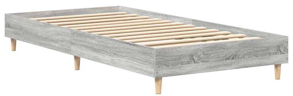 vidaXL Πλαίσιο κρεβατιού χωρίς στρώμα Grey Sonoma 75x190 cm
