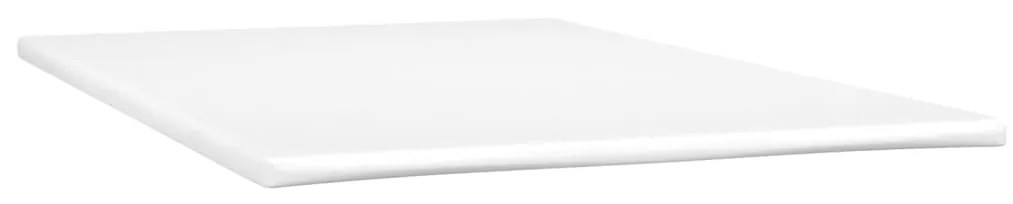 vidaXL Κρεβάτι Boxspring με Στρώμα Λευκό 120x200εκ.από Συνθετικό Δέρμα