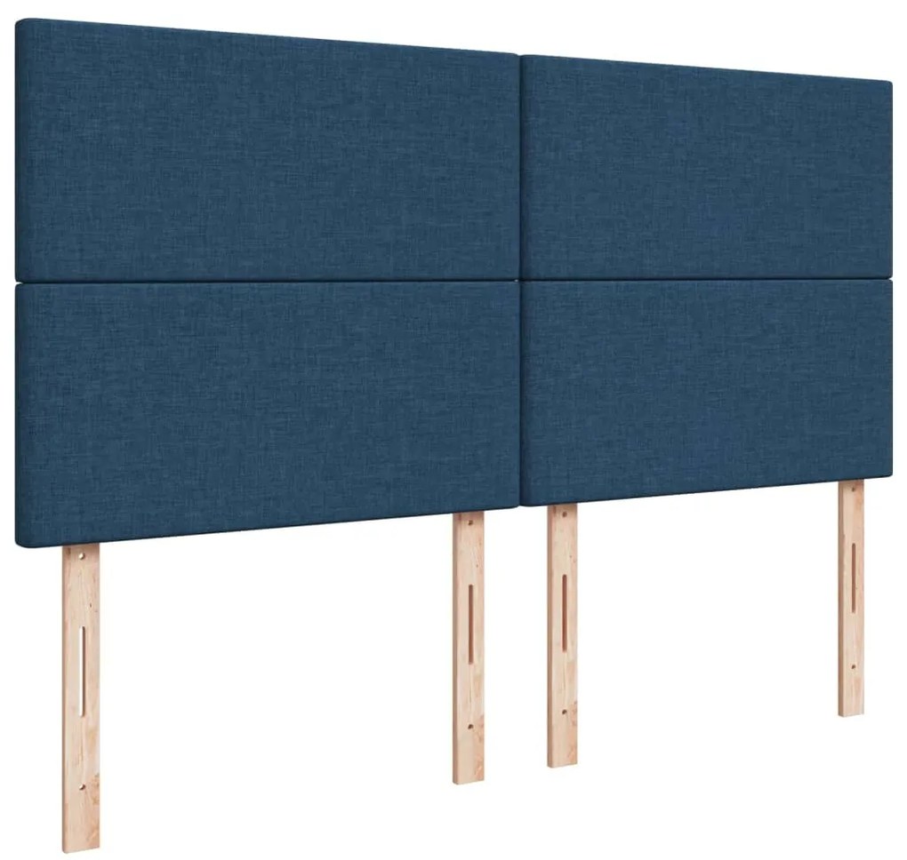 Κρεβάτι Boxspring με Στρώμα Μπλε 180x200 εκ. Υφασμάτινο 3290566