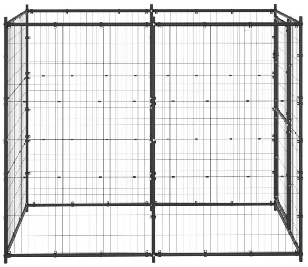 Κλουβί Σκύλου Εξ. Χώρου Ατσάλι 110 x 220 x 180 εκ. - Μαύρο