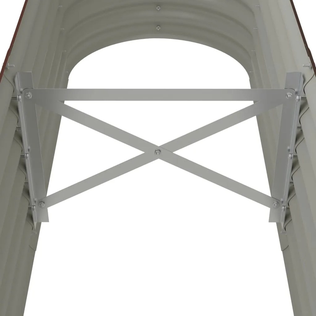vidaXL Ζαρντινιέρα Καφέ 152x40x36 εκ. Γαλβανισμένος χάλυβας
