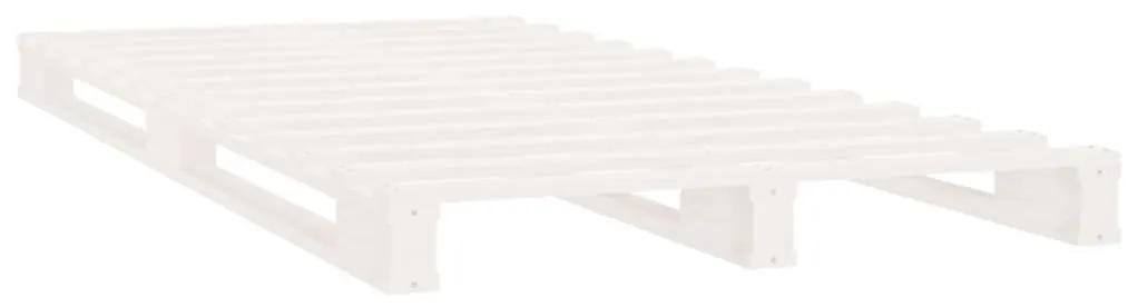 Κρεβάτι Παλέτες Λευκό 75 x 190 εκ. Μασίφ Πεύκο Small Single - Λευκό