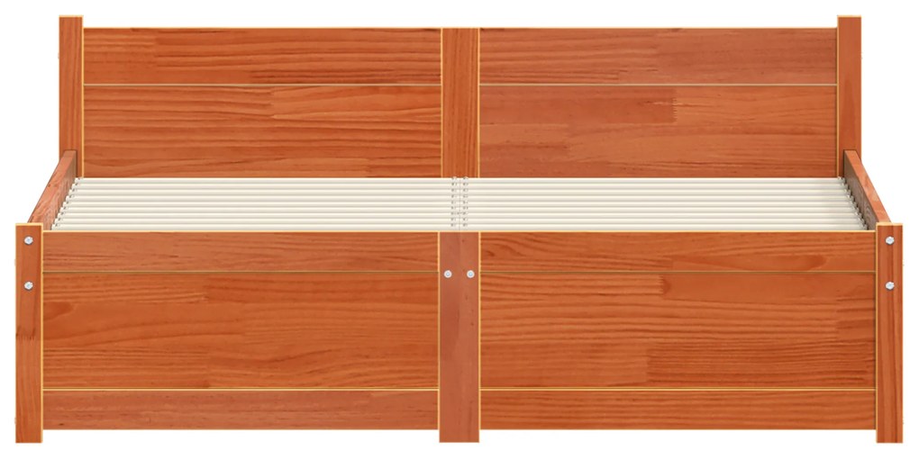 vidaXL Σκελετός Κρεβατιού Καφέ κεριού 120 x 200 cm Μασίφ ξύλο πεύκου