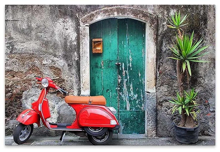 Πίνακας σε καμβά &quot;Red Vespa&quot; Megapap ψηφιακής εκτύπωσης 60x40x3εκ.