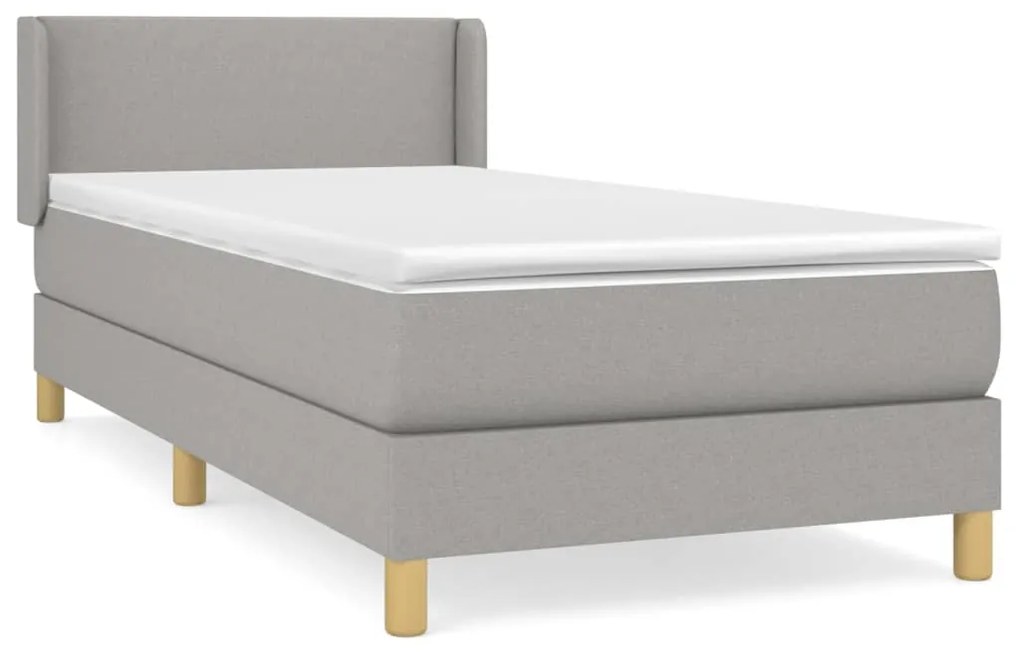 ΚΡΕΒΑΤΙ BOXSPRING ΜΕ ΣΤΡΩΜΑ ΑΝΟΙΧΤΟ ΓΚΡΙ 80X200 ΕΚ. ΥΦΑΣΜΑΤΙΝΟ 3130065