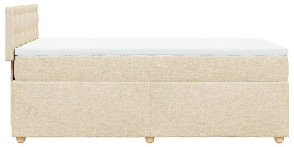 vidaXL Κρεβάτι Boxspring με Στρώμα Κρεμ 80 x 200 εκ. Υφασμάτινο