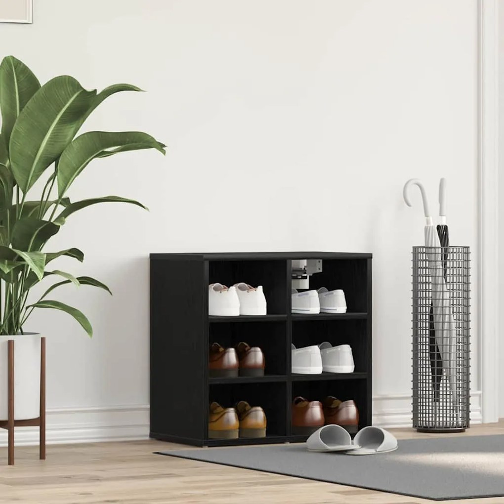 vidaXL Ντουλάπα Παπουτσιών με ράφι Μαύρη δρυς 52 x 30 x 50.5 εκ.
