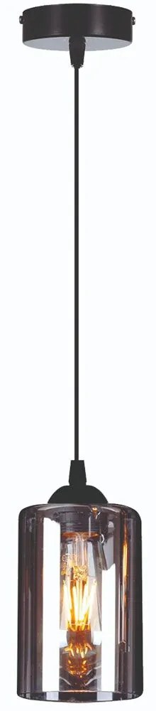 Φωτιστικό Οροφής Smoked 77-8200 1xE27 60W Black Homelighting Metal