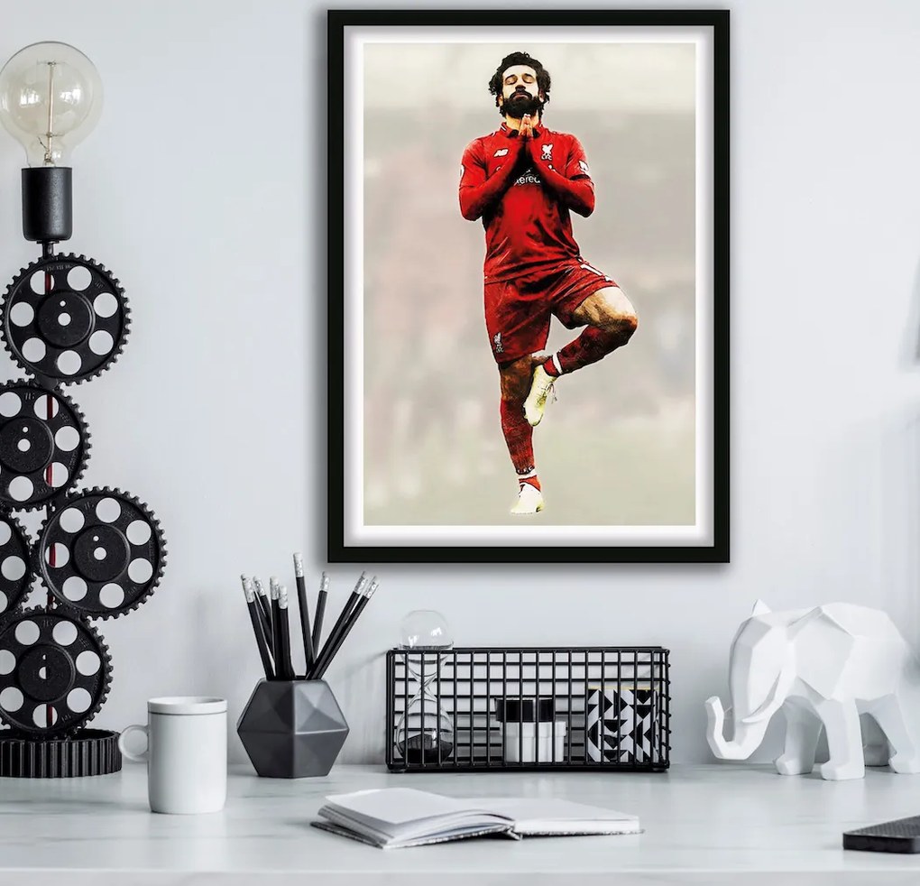 Πόστερ &amp; Κάδρο Mo Salah SC008 30x40cm Μαύρο Ξύλινο Κάδρο (με πόστερ)