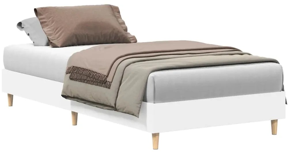 vidaXL Πλαίσιο κρεβατιού χωρίς στρώμα Λευκό 75x190 cm