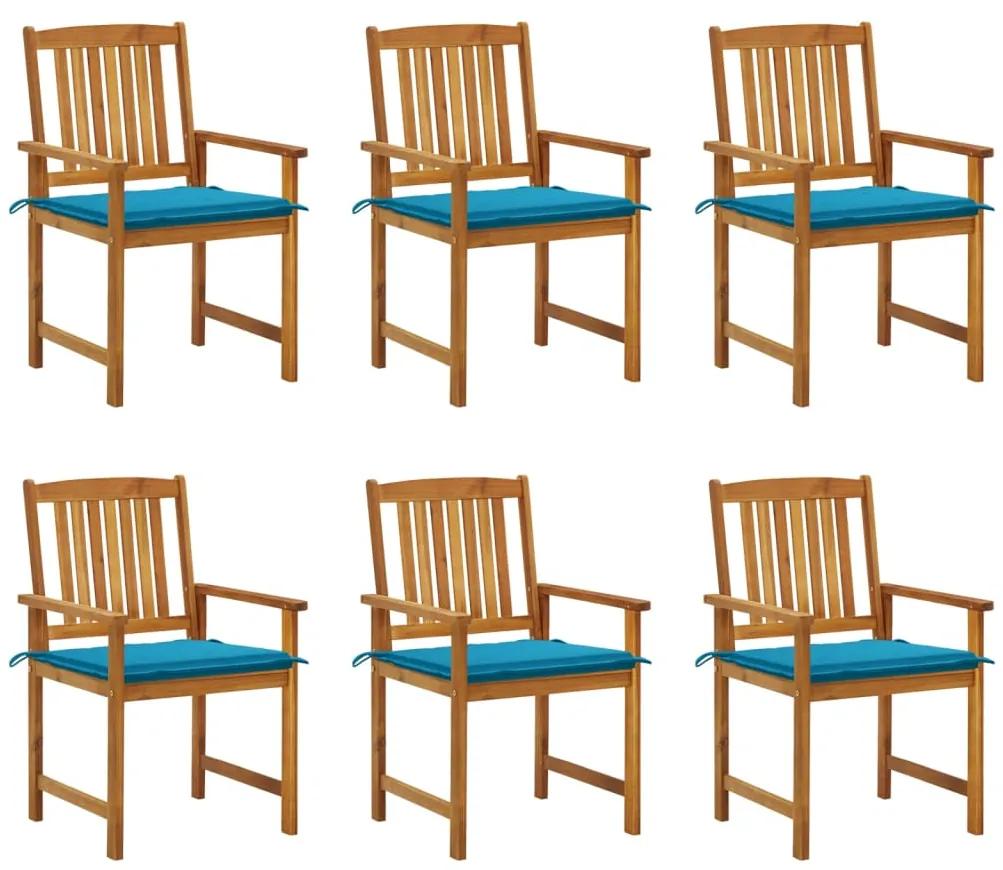 Καρέκλες Κήπου 6 τεμ. από Μασίφ Ξύλο Ακακίας με Μαξιλάρια