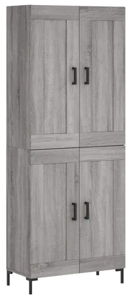 vidaXL Ντουλάπι Γκρι Sonoma 69,5 x 34 x 180 εκ. Επεξεργασμένο Ξύλο