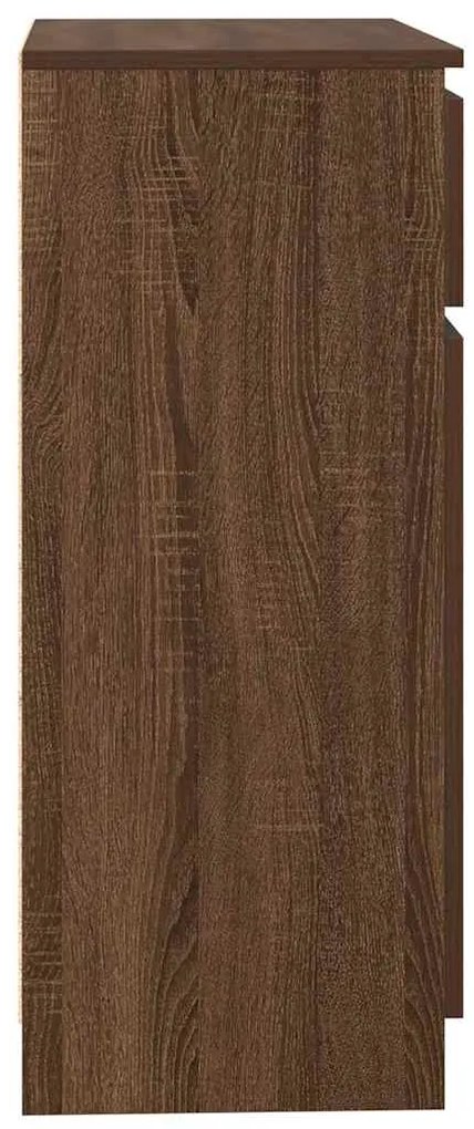 Συρταριέρα με Συρτάρια καφέ δρυς 71x35x84 εκ. Επεξ. Ξύλο - Καφέ