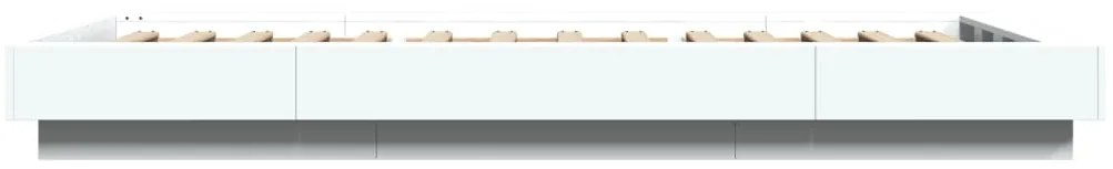 vidaXL Πλαίσιο Κρεβατιού με LED Λευκό 90 x 190 εκ. από Επεξ. Ξύλο