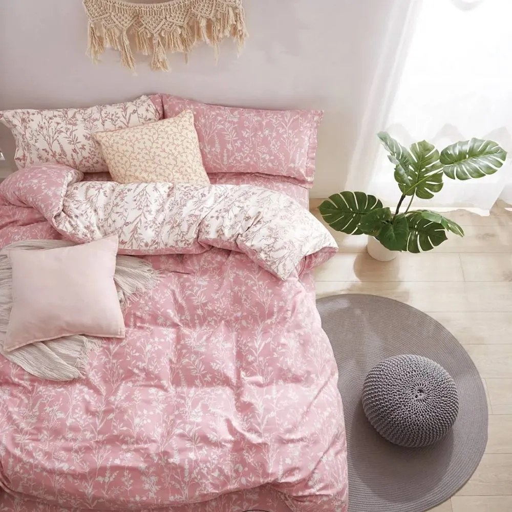 Πάπλωμα Πατρίσια (Σετ 3τμχ) Beige-Pink Viopros Υπέρδιπλo 220x240cm 100% Cotton Satin