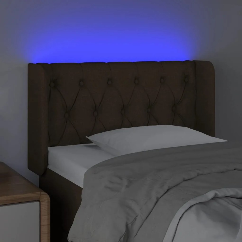 vidaXL Κεφαλάρι Κρεβατιού LED Μαύρο 83x16x78/88 εκ. Υφασμάτινο