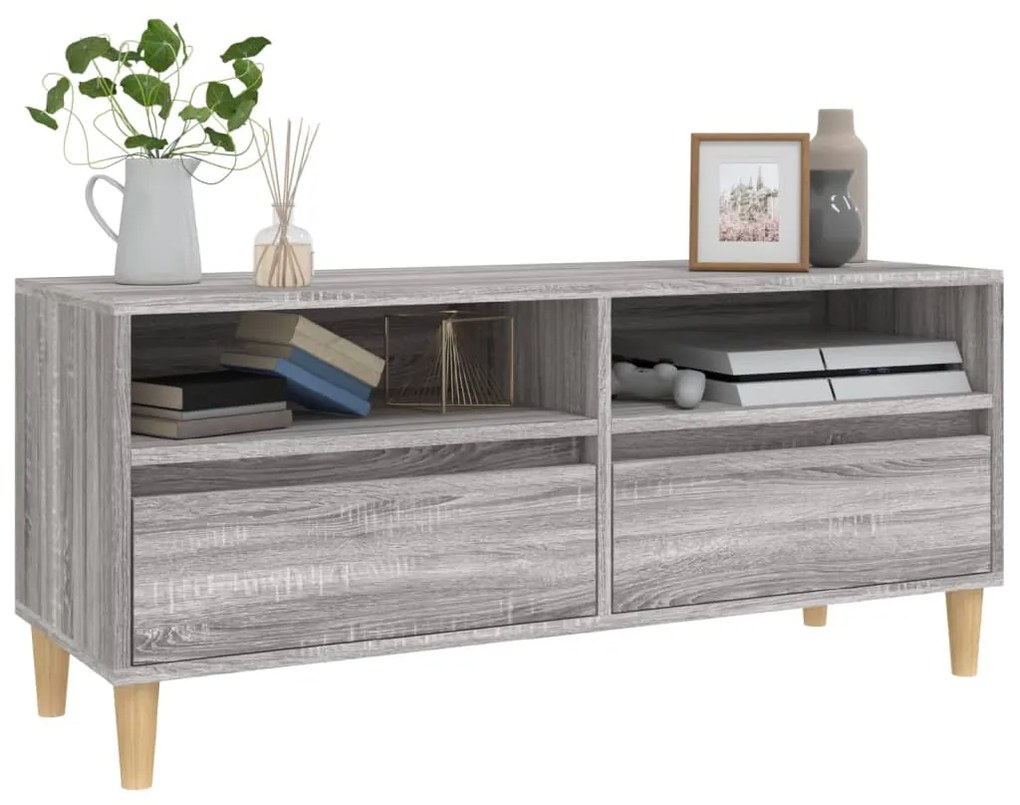 vidaXL Έπιπλο Τηλεόρασης Γκρι Sonoma 100x34,5x44,5 εκ. Επεξεργ. Ξύλο