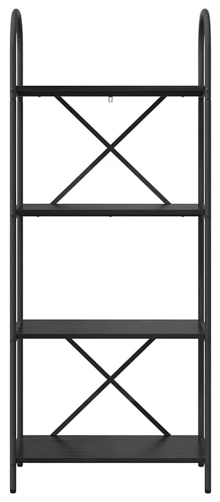 vidaXL Ράφι Βιβλίων Μαύρη Οξυά 60 x 30 x 146 εκ Επεξεργασμένο ξύλο