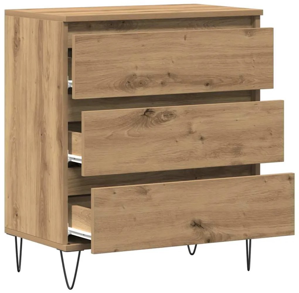 vidaXL Πλαϊνό γραφείο artisan δρυς 60 x 35 x 70 cm Επεξεργασμένο ξύλο