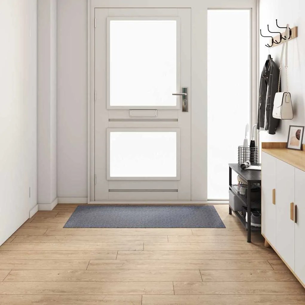 vidaXL Δερμάτινο Χαλί Ανοιχτό γκρι 80 x 150 cm ύφασμα