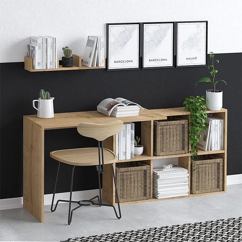Γραφείο εργασίας Blake Megapap χρώμα φυσικό οξιάς 145x45x74εκ.-GP052-0121,1
