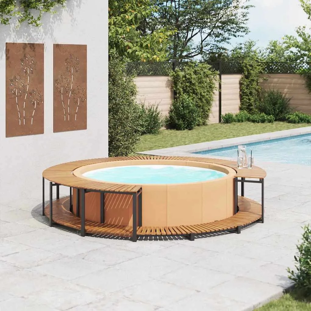 vidaXL Πλαίσιο Σπα / Υδρομασάζ 273 x 53 εκ. από Μασίφ Ξύλο Ακακίας