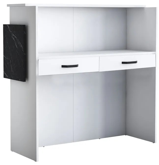 Γραφείο reception Triana pakoworld με Led σε λευκή-ανθρακί απόχρωση 110x40x110εκ