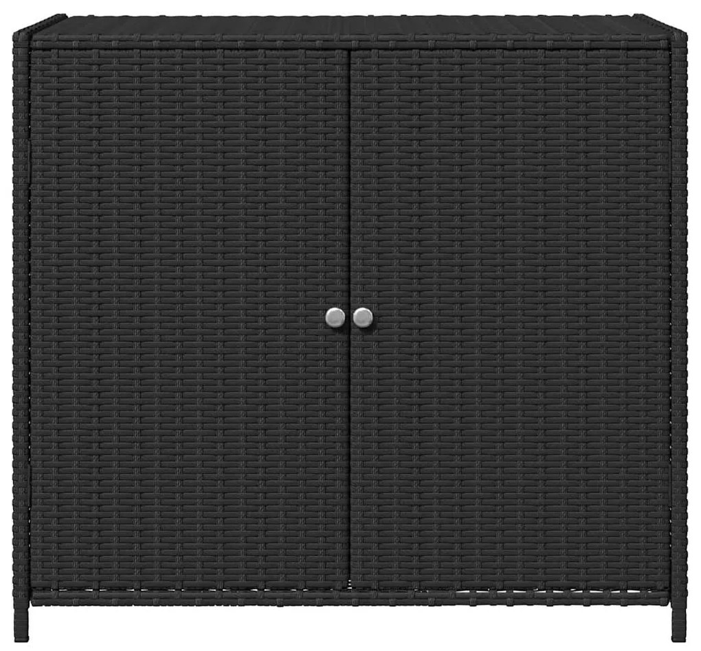 vidaXL Ντουλάπι Αποθήκευσης Κήπου Μαύρο 83x45x76 εκ. Συνθετικό Ρατάν