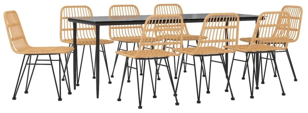 vidaXL Σετ Τραπεζαρίας Κήπου 9 Τεμαχίων από Συνθετικό Ρατάν