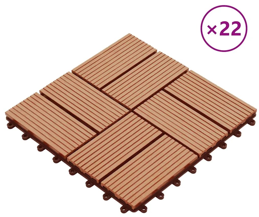 vidaXL Πλακάκια Deck 22 τεμ. Χρώμα Teak 30 x 30 εκ. 2 μ² από WPC