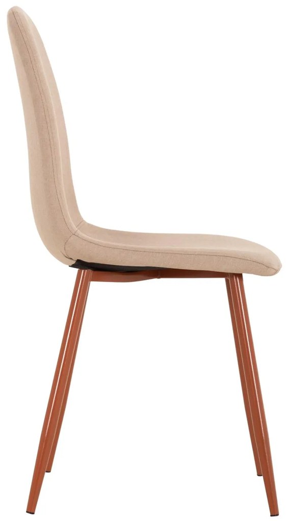 Καρέκλα LEONARDO Ύφασμα Μπέζ με Μεταλλικά πόδια 45x52x85εκ. 4αδα 45x52x85 εκ.