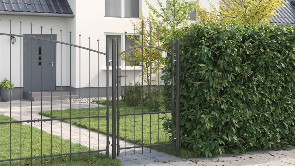vidaXL Πύλη Κήπου, Πύλη Φράχτη Γκρι 170 x 100 εκ. 100 x 175 cm Ατσάλι