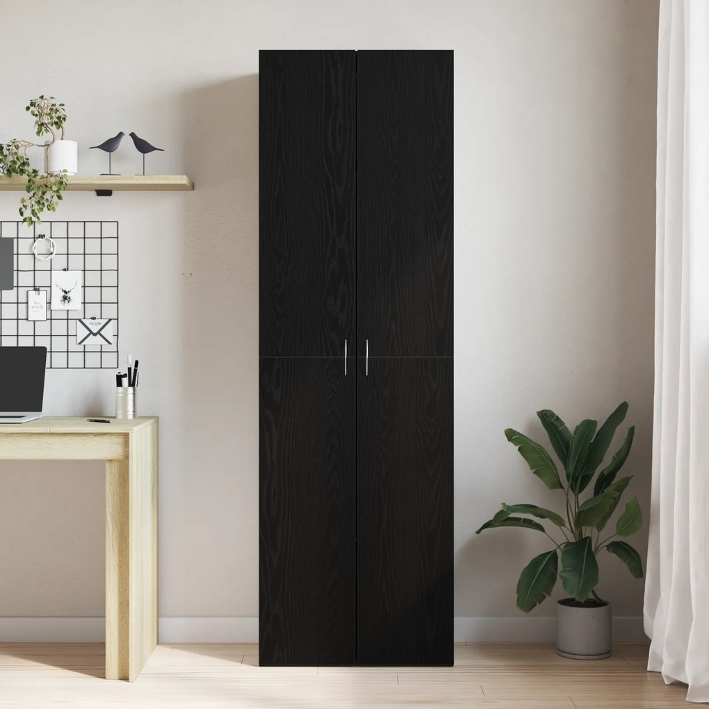 vidaXL Μαύρο Κάστρο Γραφείου 60 x 32 x 190 εκ. από μηχανικά ξύλα.
