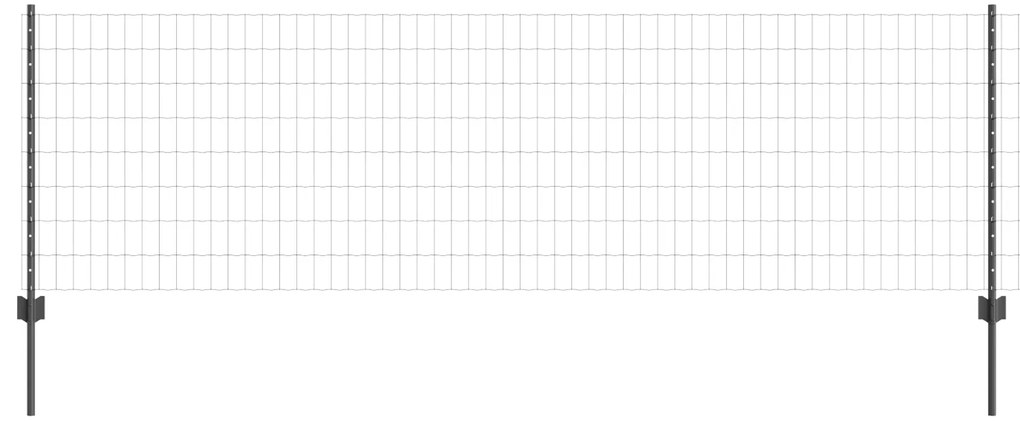 vidaXL Ευρωπαϊκό Φράχτη με 5 Στηρίγματα Γκρι 0,8x10 μ Ατσάλι