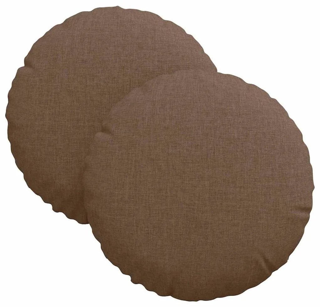 vidaXL Μαξιλάρια καθισμάτων 2 pcs Καφέ Ø30 x 13 εκ ύφασμα