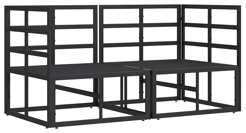 vidaXL Εξωτερικά Έπιπλα 2 pcs Μαύρο 70 x 71.5 x 32 εκ Μέταλλο